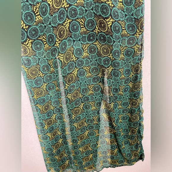 RVCA Glenn Racerback Flowy Front Slit Printed chiffon Maxi Dress Sz XS - Picture 6 of 11